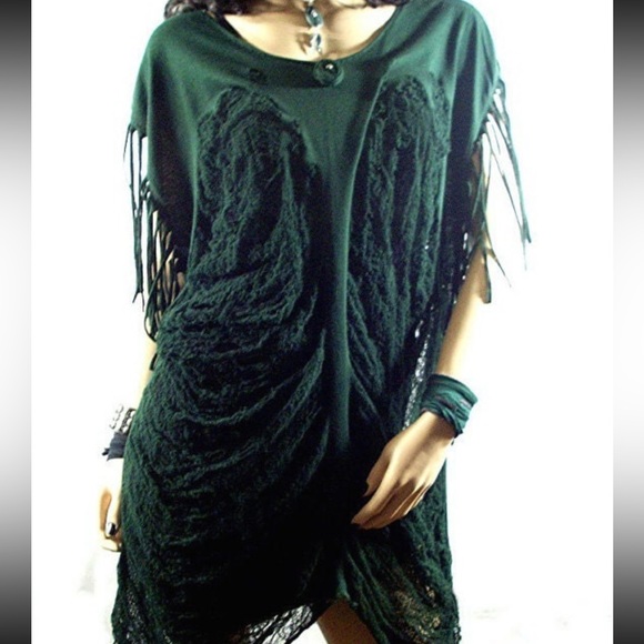 Rebeltude shredded green fairy dress size m - Picture 4 of 4